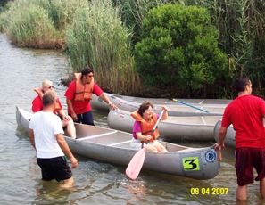 About to board the canoes